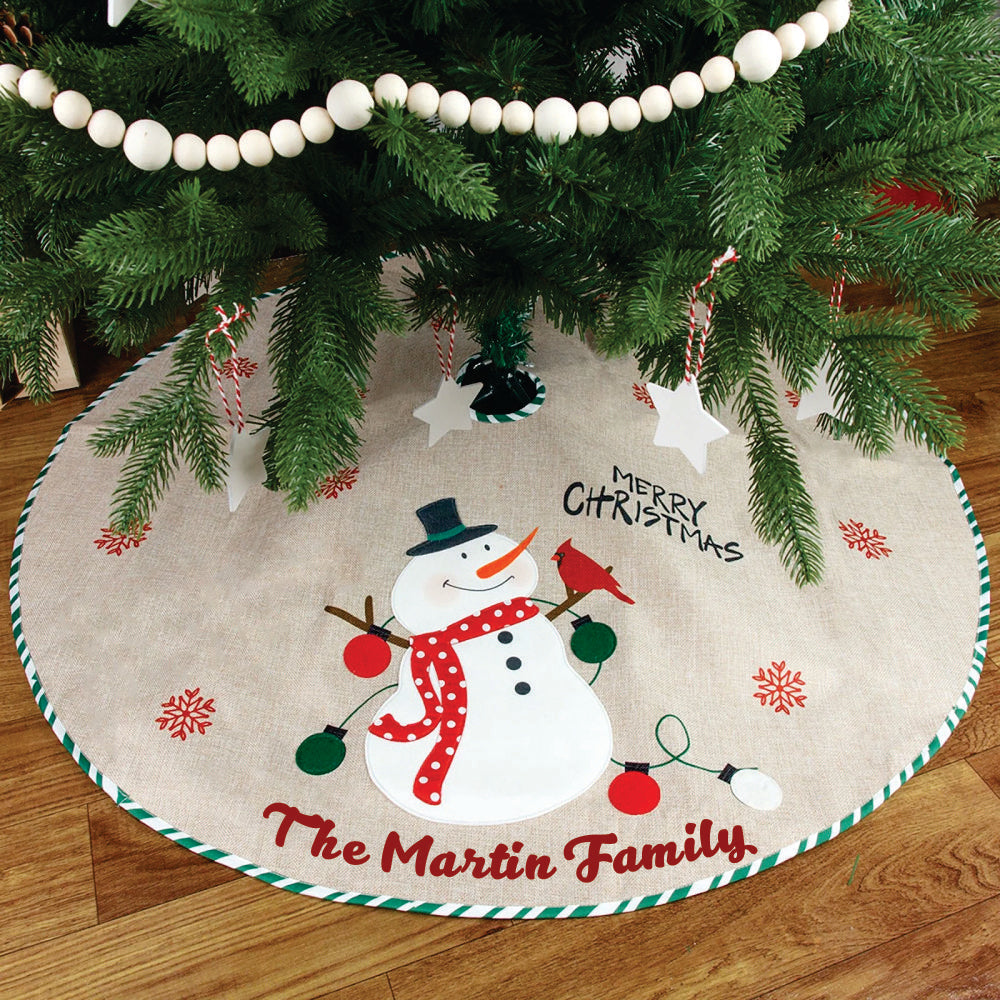 Babble Wrap 42" Tree Skirt - Snowman’s Embrace