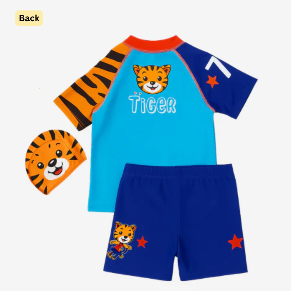 2pcs Roarin' Racer Tiger Swim Set with Cap
