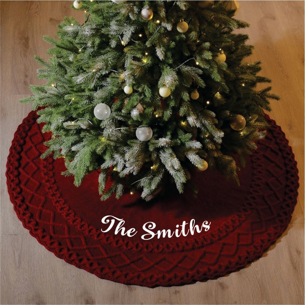 Babble Wrap 50" Tree Skirt- Crochet Crimson Circle