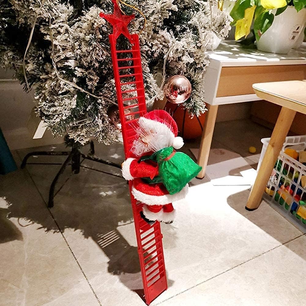 2 ft Musical Tree Climbing Santa - Red Rise