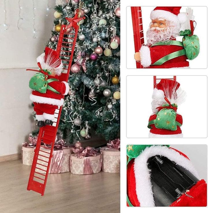 2 ft Musical Tree Climbing Santa - Red Rise