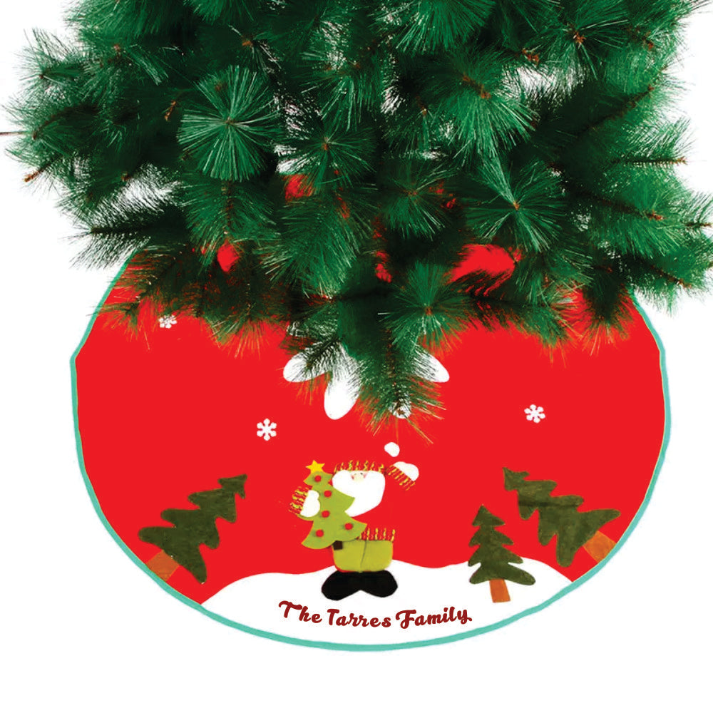 Babble Wrap 42" Tree Skirt - Santa's Playful Winter