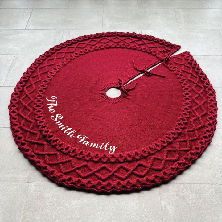 Babble Wrap 50" Tree Skirt- Crochet Crimson Circle