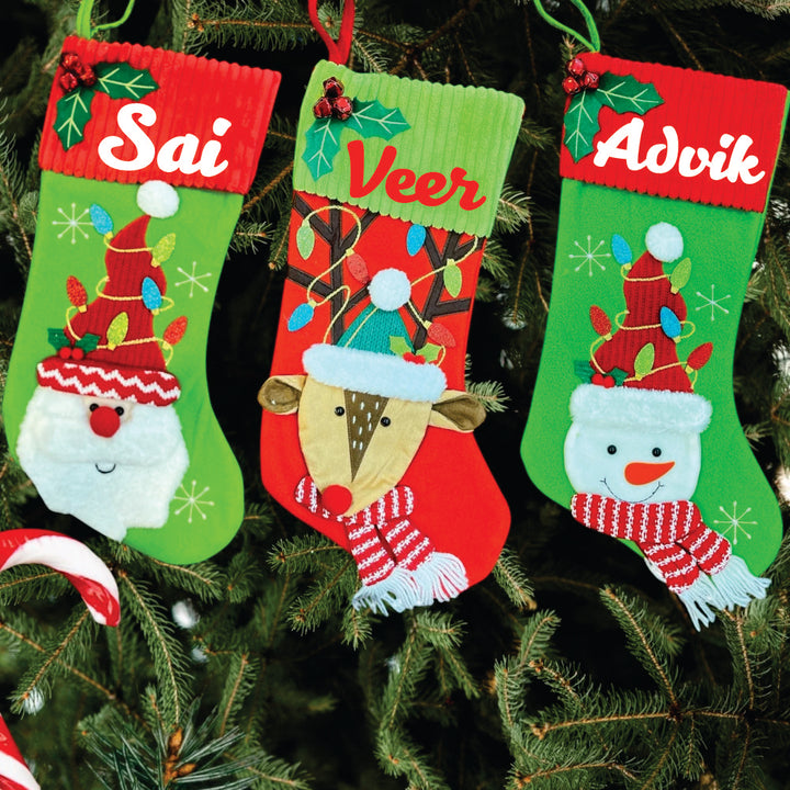 Babble Wrap Luxury Mistletoe Stocking (Set of 3)