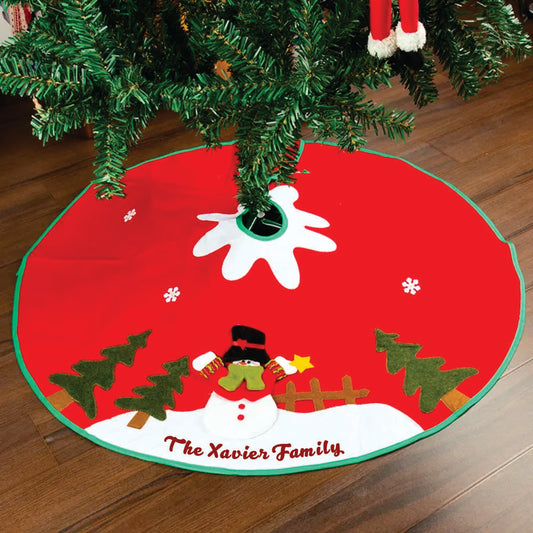 Babble Wrap 42" Tree Skirt - Snowman’s Magical Playtime