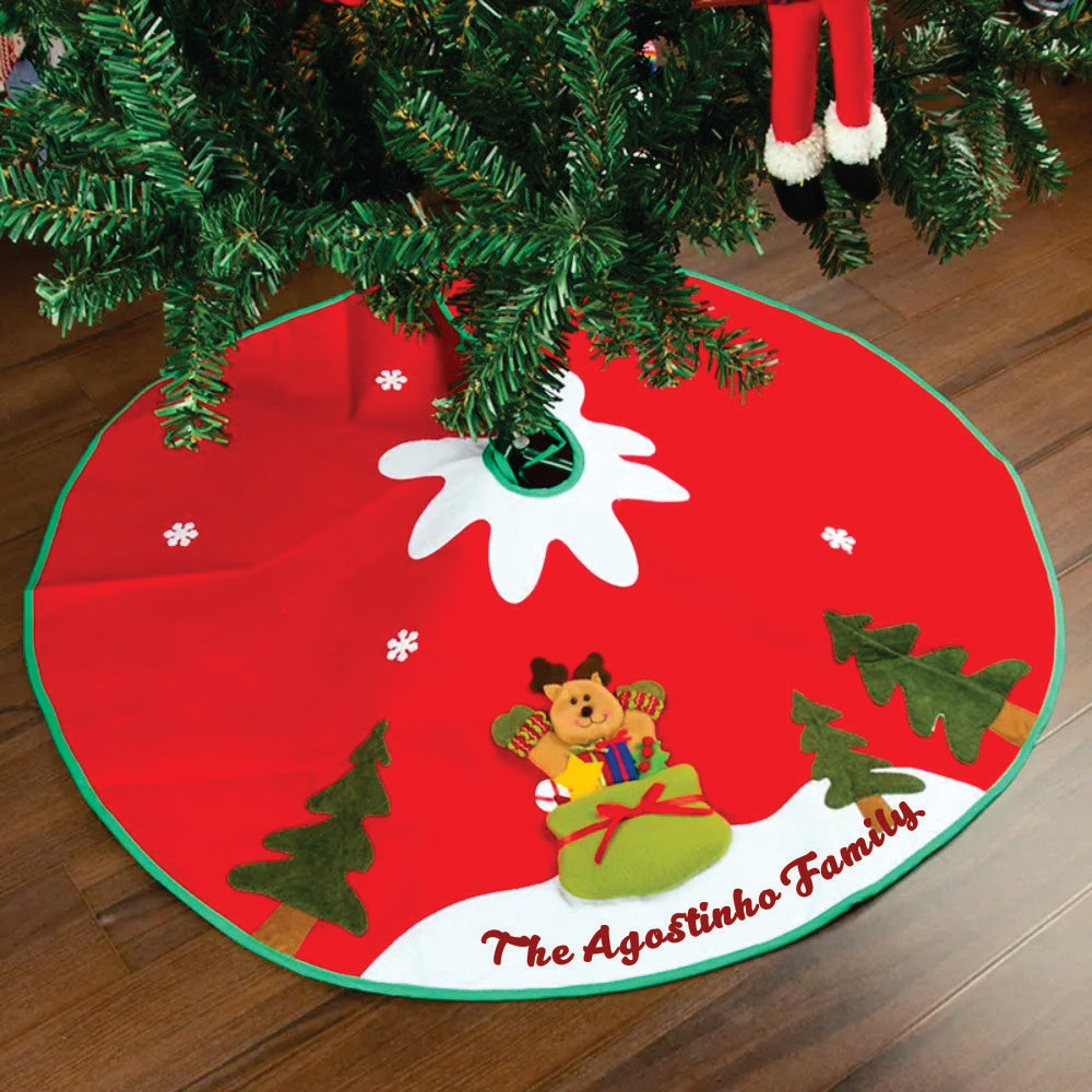 Babble Wrap 42" Tree Skirt - Reindeer Fun