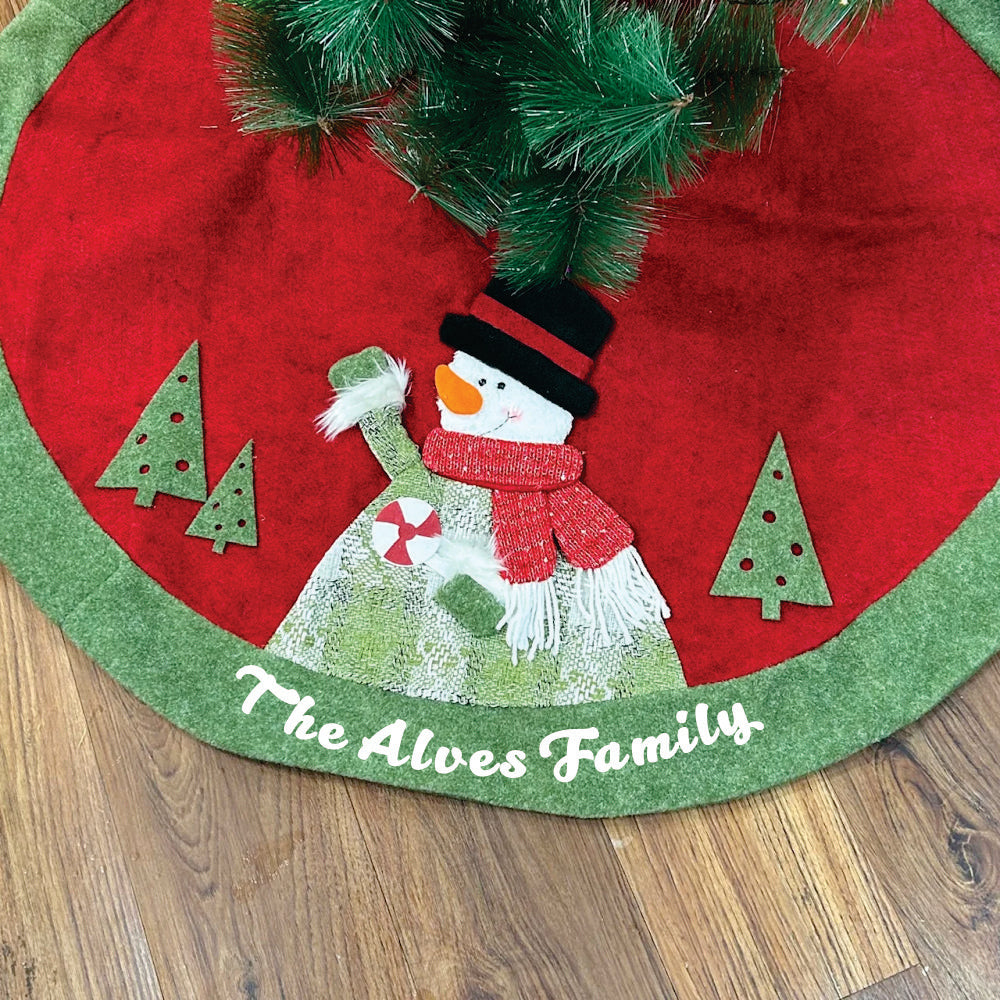 Babble Wrap 42" Tree Skirt - Snowman’s Winter Wrap