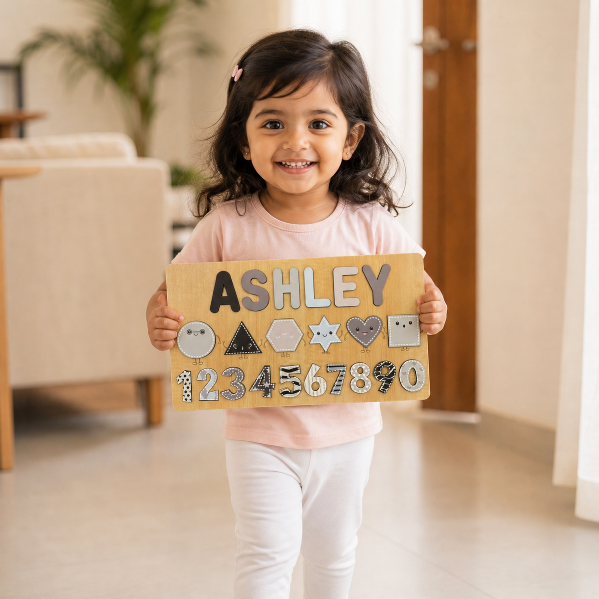 Personalised Wooden Name Puzzle- Shapes & Numbers