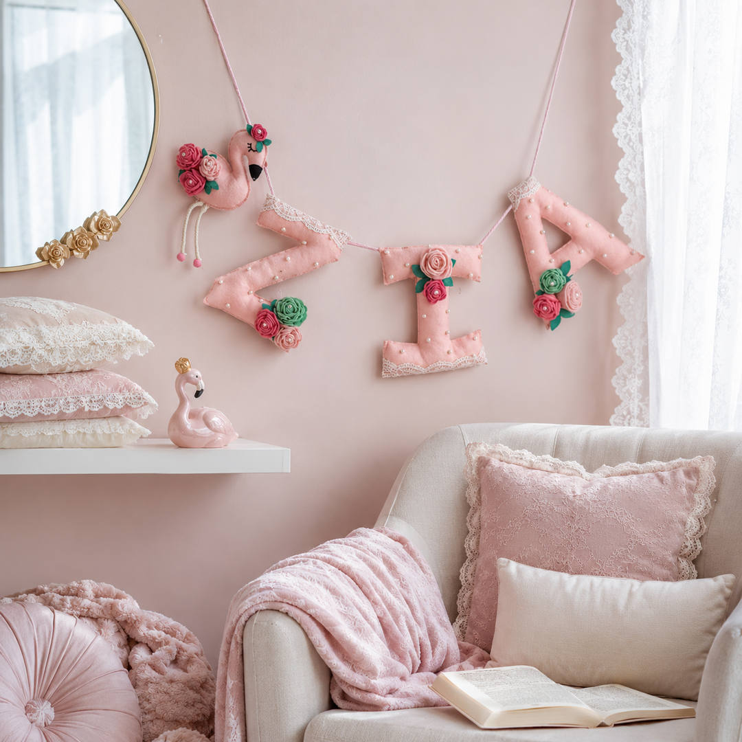 Babble Wrap FiFi the Flamingo Name Bunting/Garland