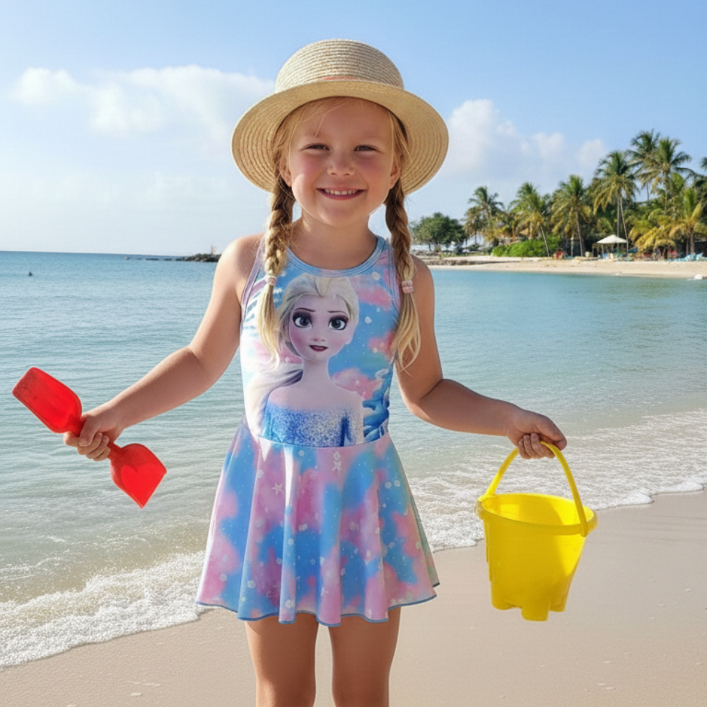 Frozen Glow Princess Swim Dress