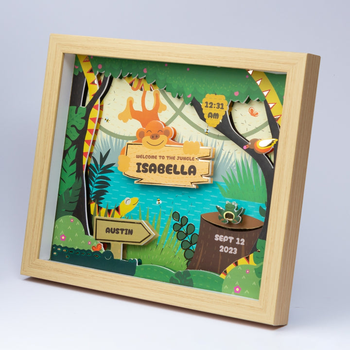 Shadow Box Frame with Gold Foil - Tropical