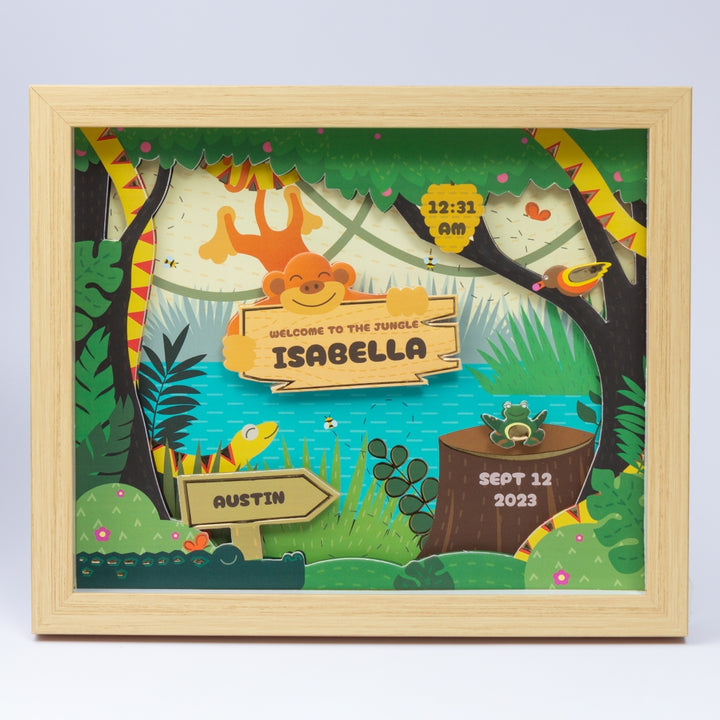 Shadow Box Frame with Gold Foil - Tropical