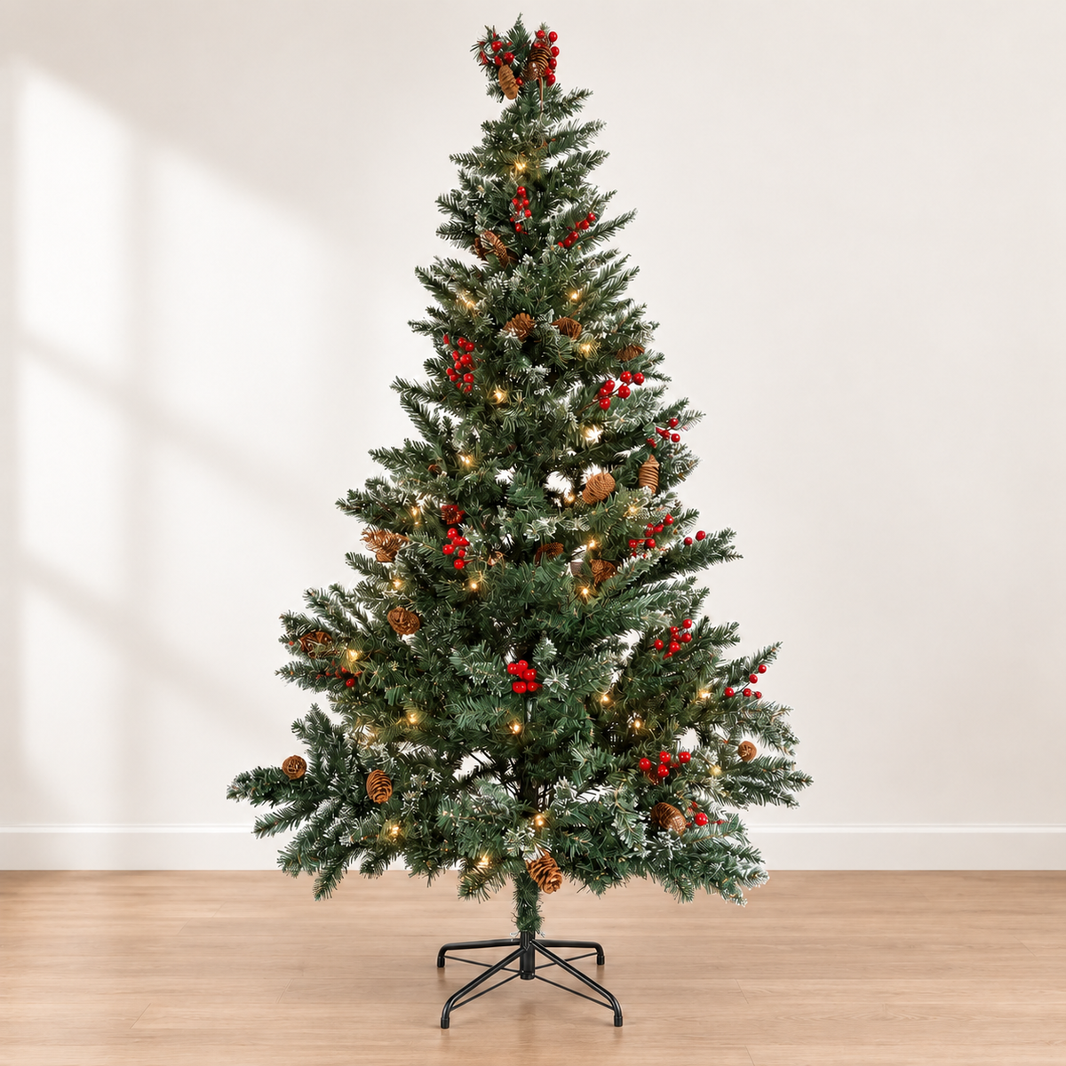 6ft Luxe Woodland Berry & Pinecone Christmas Tree