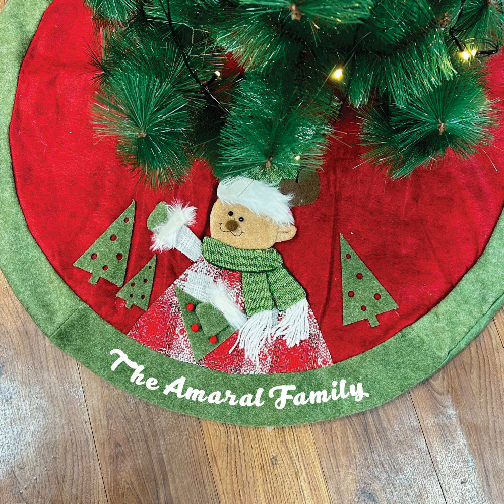 Babble Wrap 42" Tree Skirt - Reindeer's Winter Wrap
