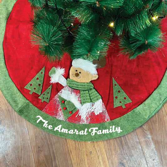 Babble Wrap 42" Tree Skirt - Reindeer's Winter Wrap