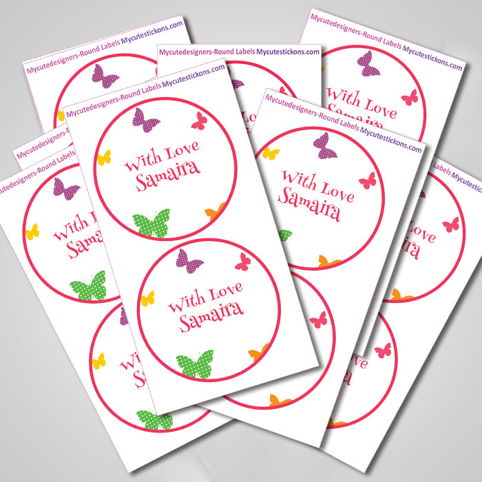 Personalised Gift Sticker - Colorflies - Set of 60