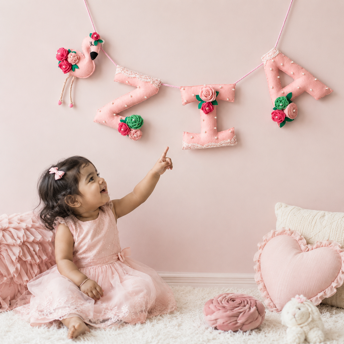 Babble Wrap FiFi the Flamingo Name Bunting/Garland