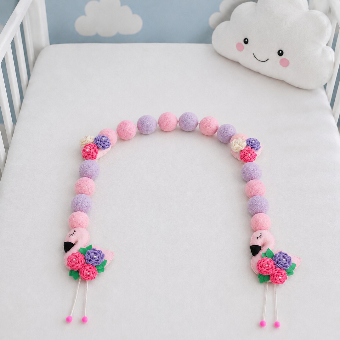 Curtain Tie - Flamingo Bloom