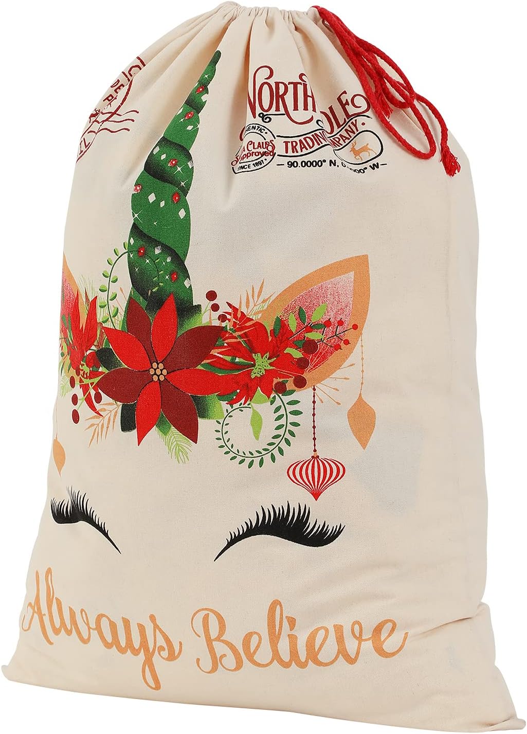 Babble Wrap Christmas Sacks- Unicorn With Flowers