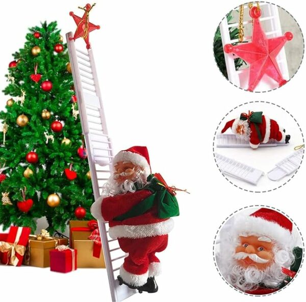 2 Ft Musical Tree Climbing Santa - Snowy Rise