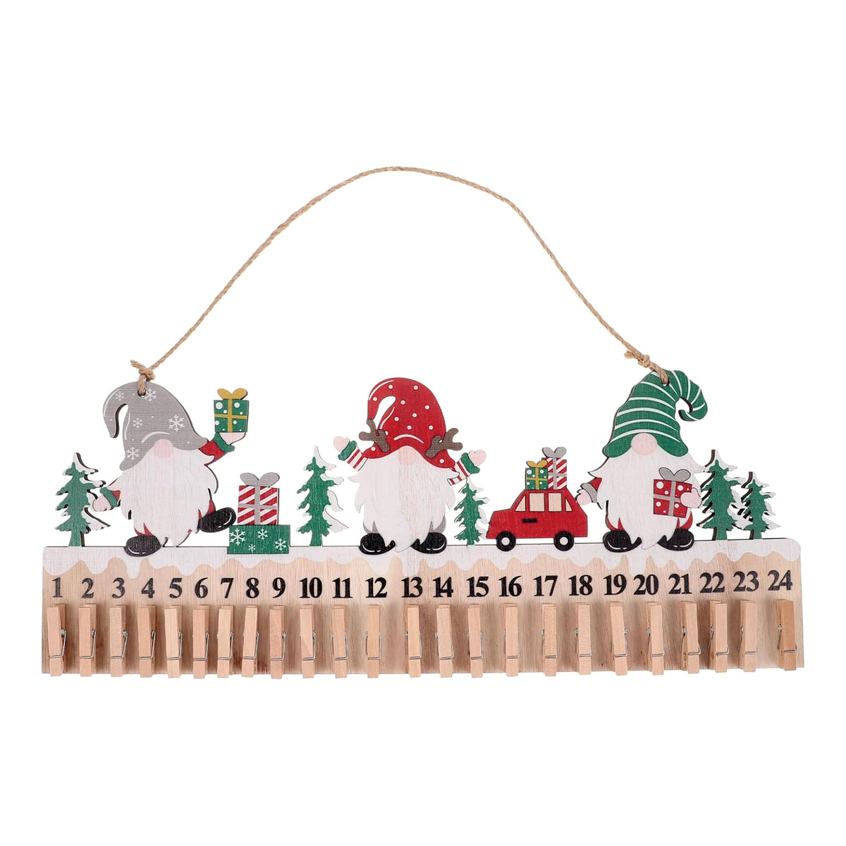 Nordic Gnome Advent Calendar with clips
