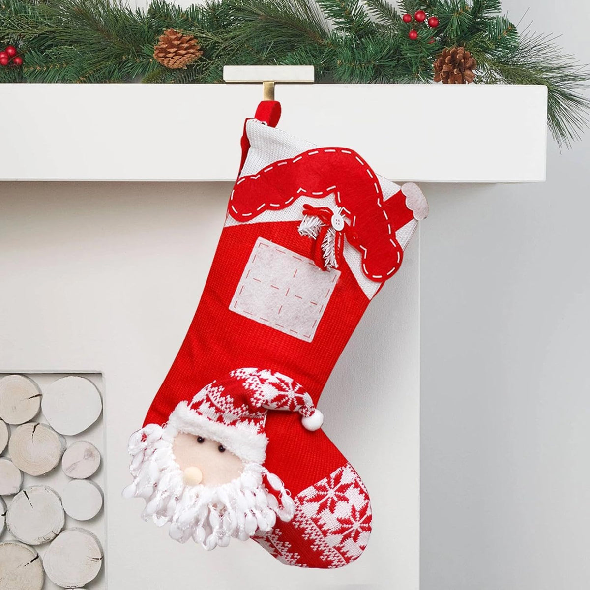 Nordic Knit Stocking - Santa