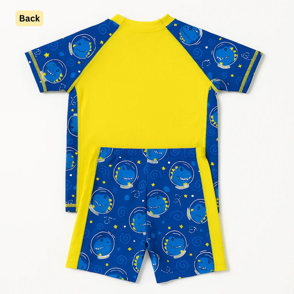 2pcs Space Dino Splash Swim Set with Cap