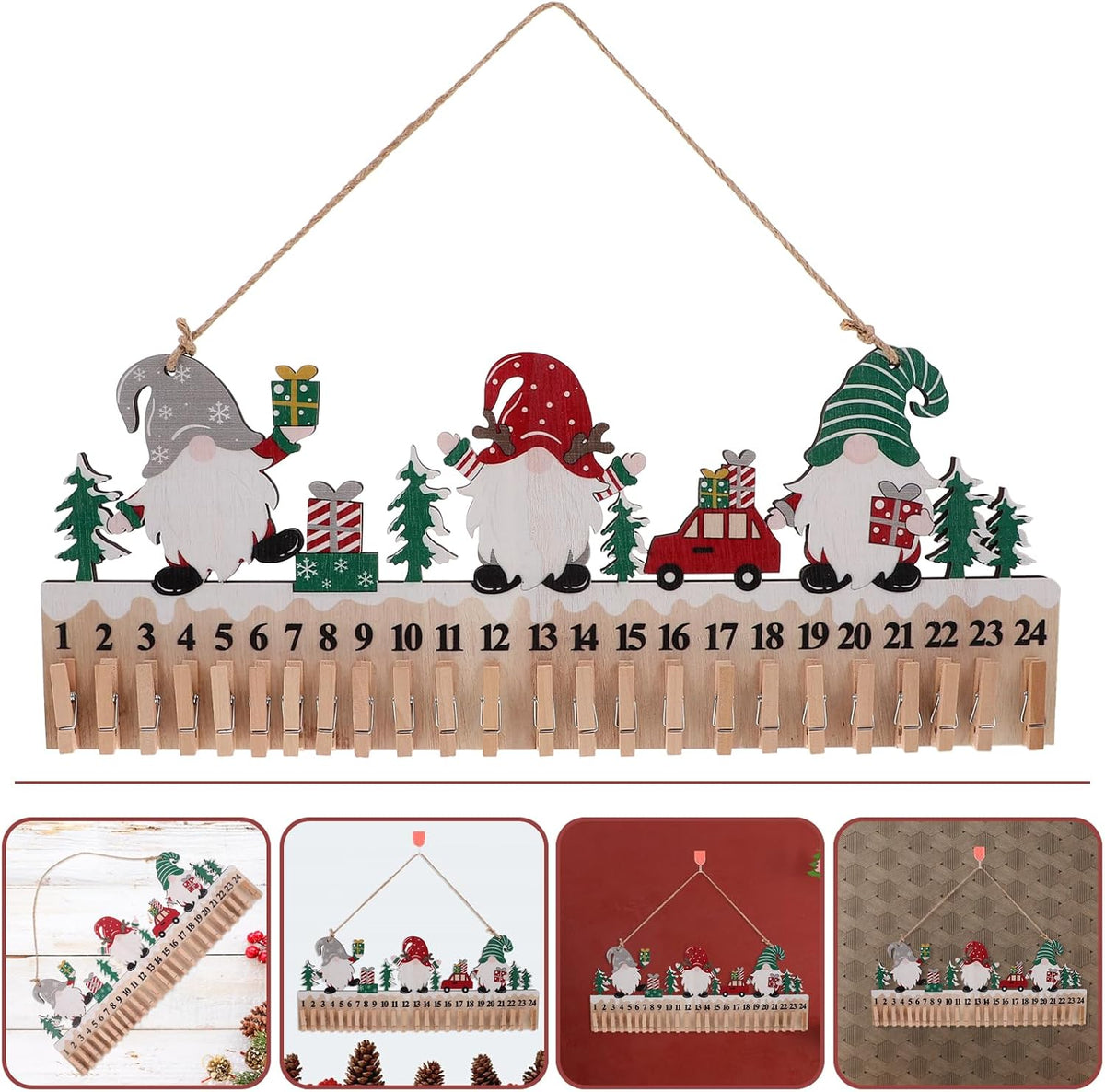 Nordic Gnome Advent Calendar with clips