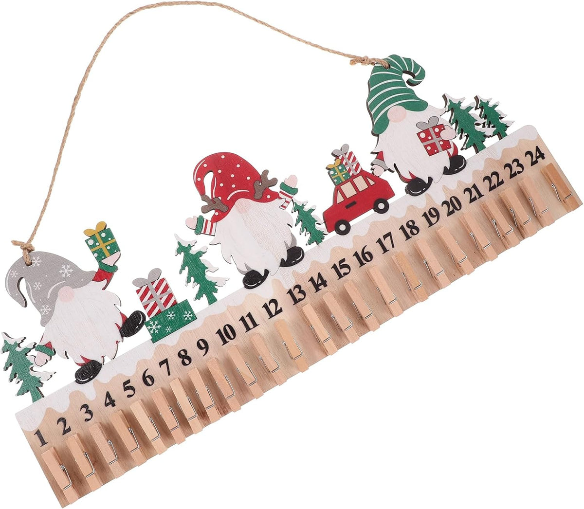 Nordic Gnome Advent Calendar with clips