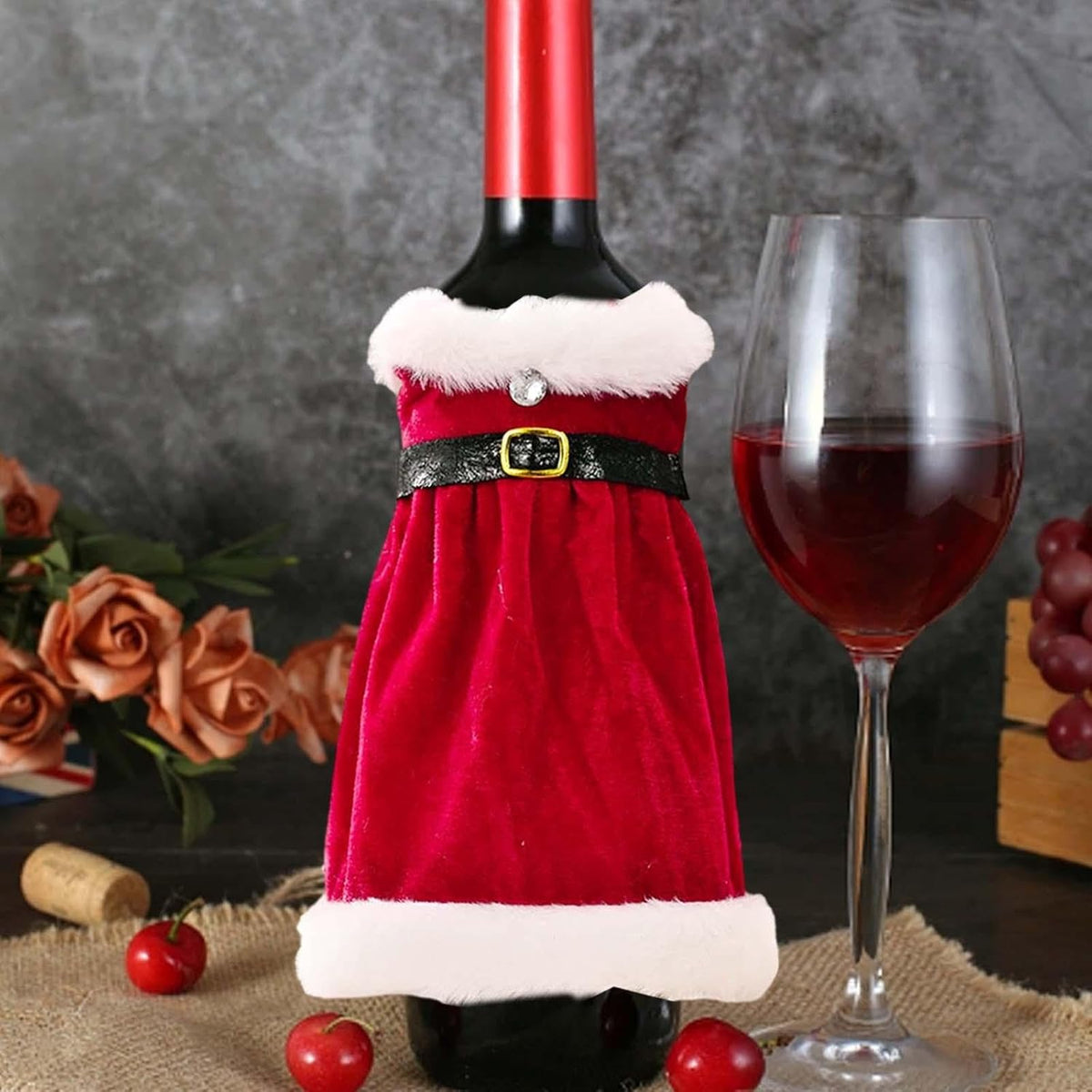 Mr & Mrs. Santa Wine Bottle Covers (Set of 2)