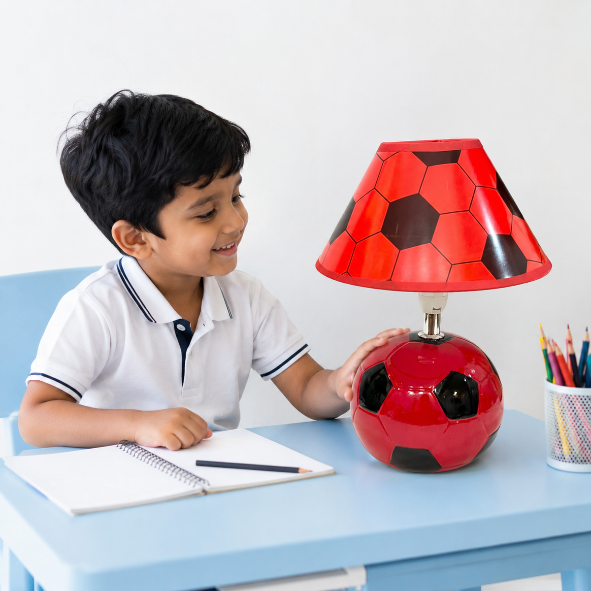 Night Lamp - Football Fun (Red & Black)