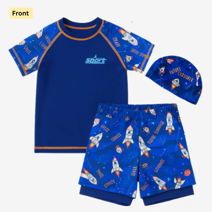 2 pcs Rocket Explorer Swim Set with Cap