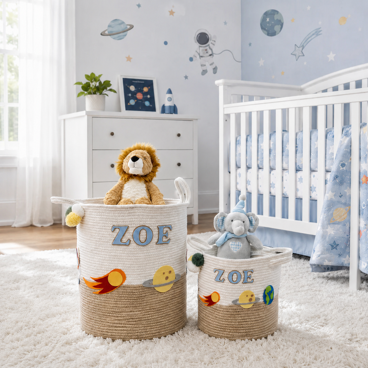 Babble Wrap Jute Cotton Storage Basket - Astronaut’s Array