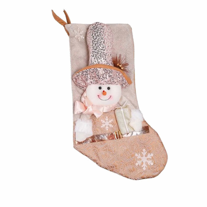 Blush & Gold Wonderland Stocking - Snowman