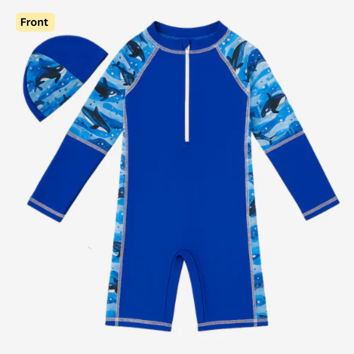 Deep Sea Dive Orca Swim Set with Cap