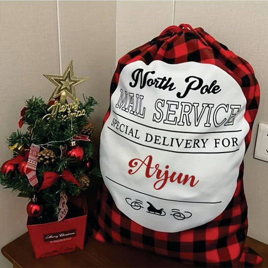 Babble Wrap Christmas Sacks- Classic Checkered