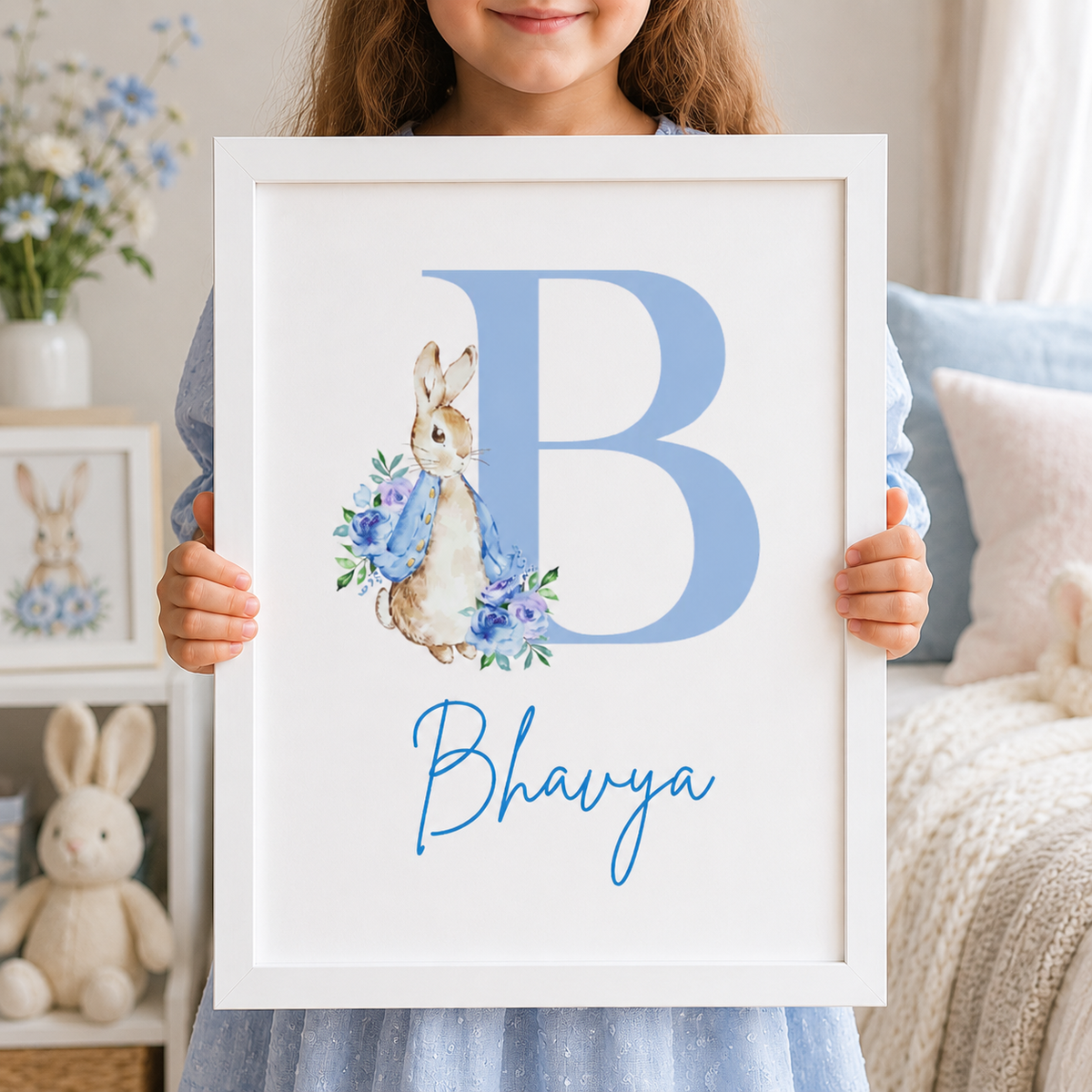 Wall Frame - Bunny Bloom Initial