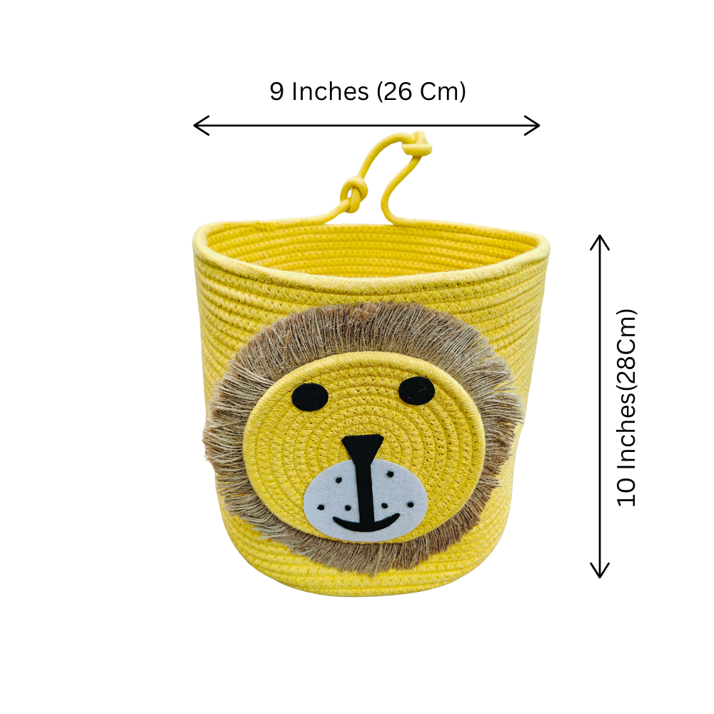 Babble Wrap Jute Cotton Storage Basket - Majestic Roar
