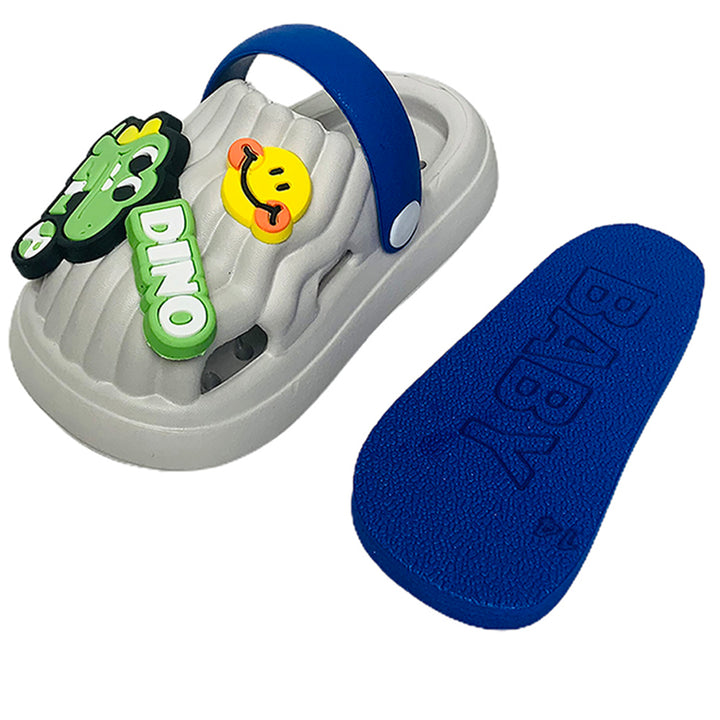 Little Surpise Box Blue Smilie Dino Slip on Clogs, Summer/Monsoon all season Footwear for Toddlers & Kids