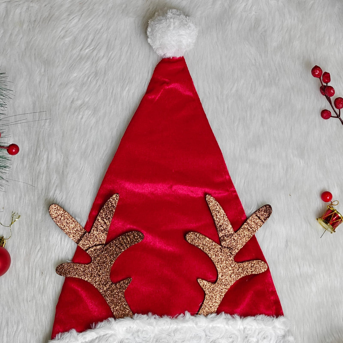 Reindeer Velvet Santa Caps (Adults)