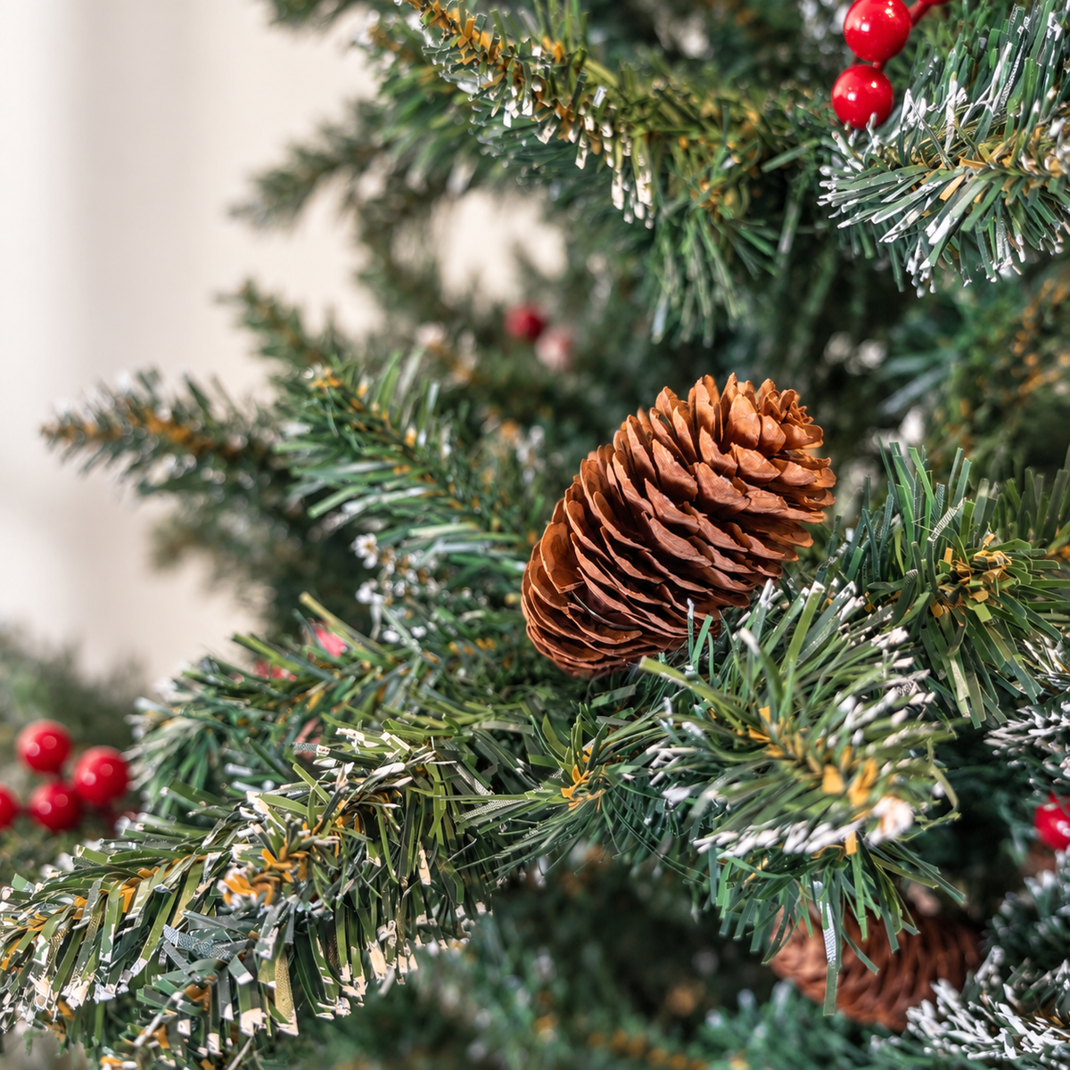 7ft Luxe Woodland Berry & Pinecone Christmas Tree