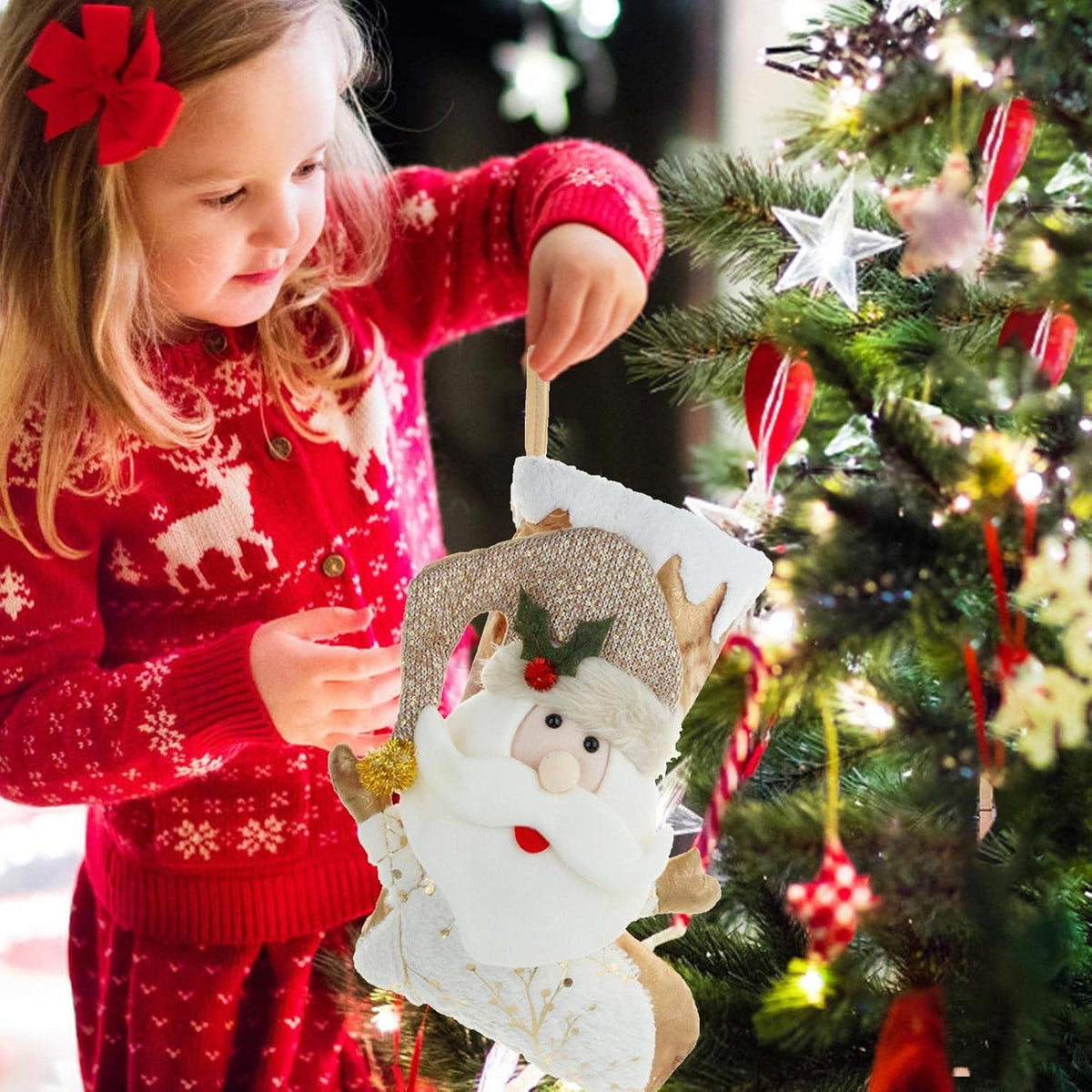 Golden Glow Stocking - Santa