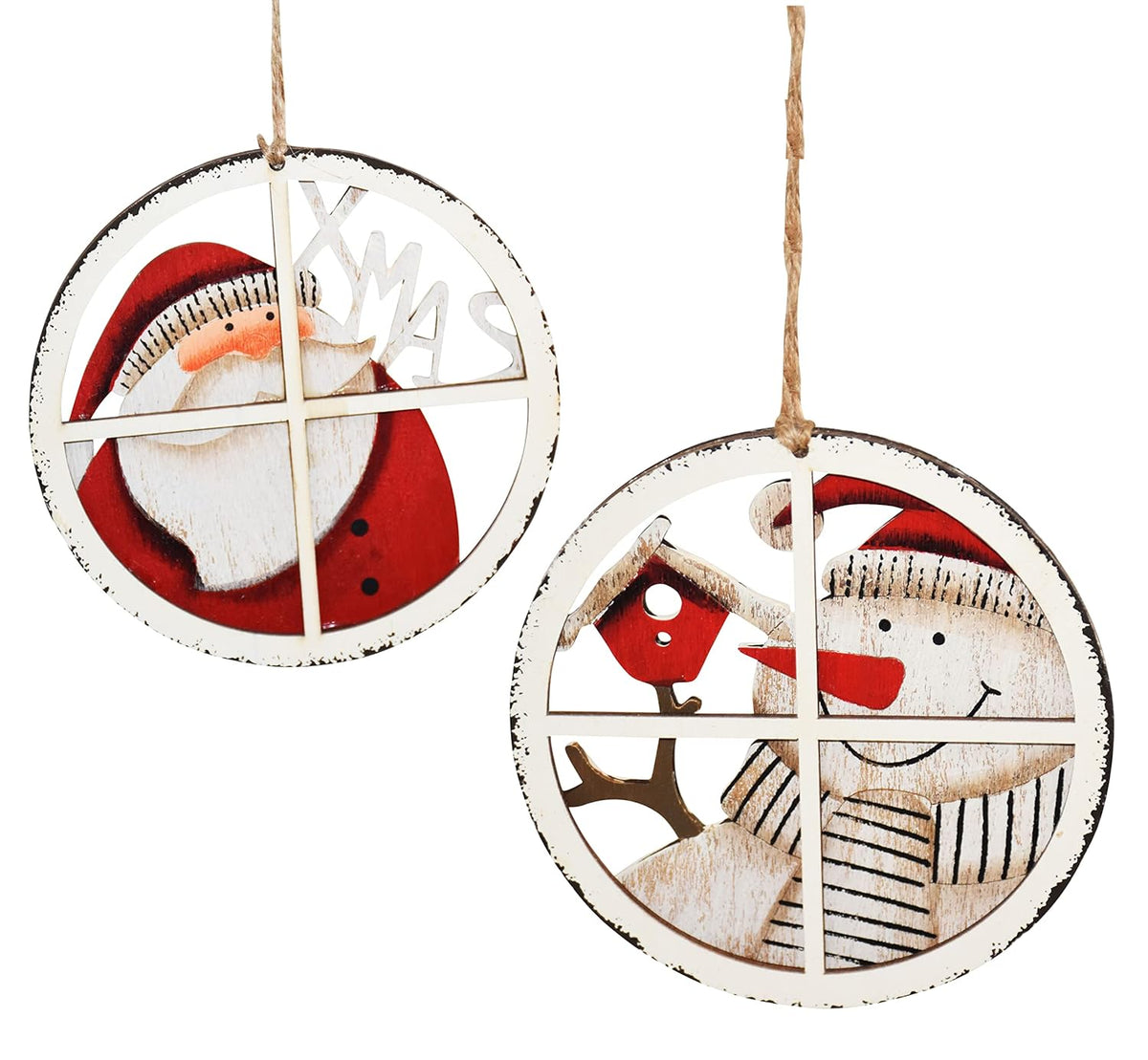 Babble Wrap Peek-a-Boo Ornament- Santa By The Window