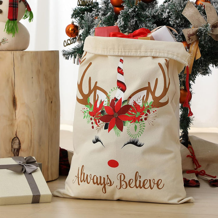 Babble Wrap Christmas Sacks- Reindeer Unicorn