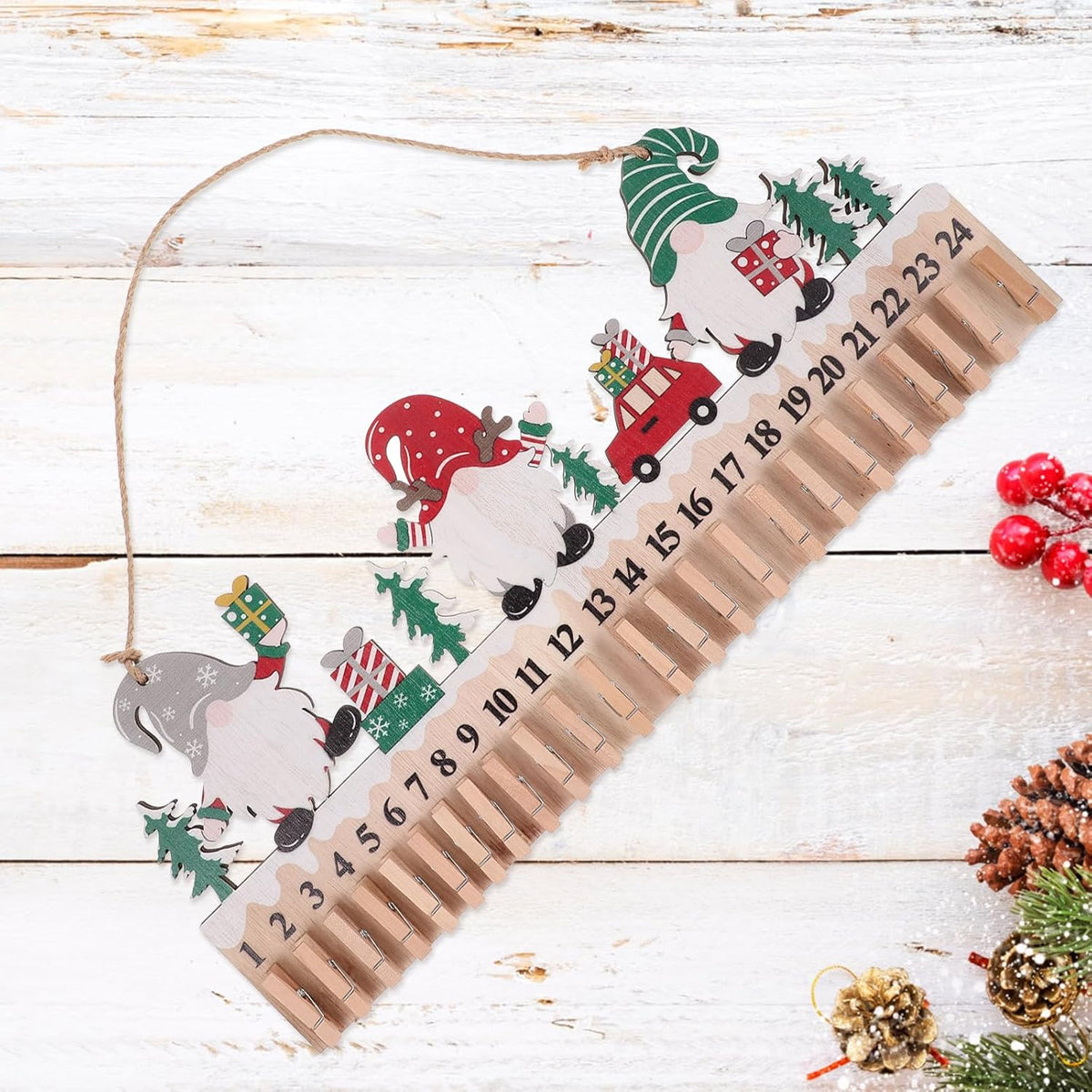 Nordic Gnome Advent Calendar with clips
