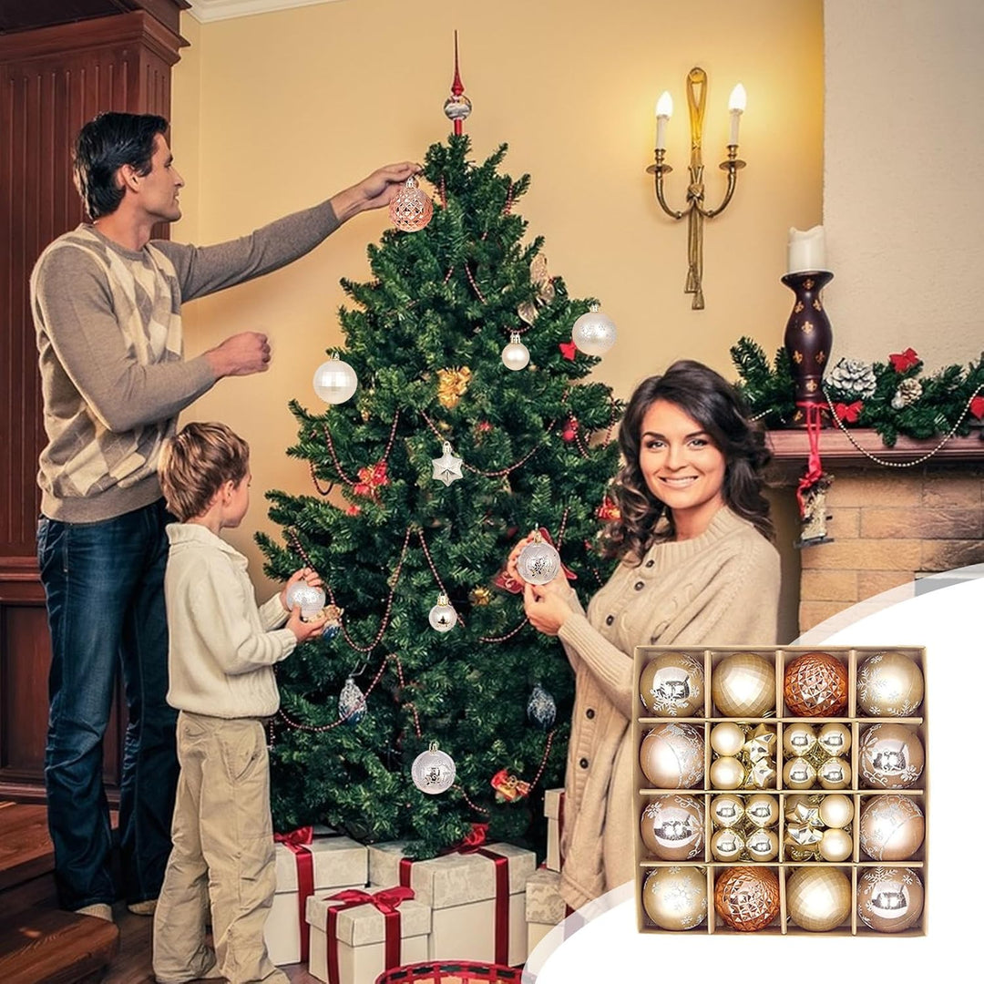 44 Pcs Champagne Rose Gold Baubles