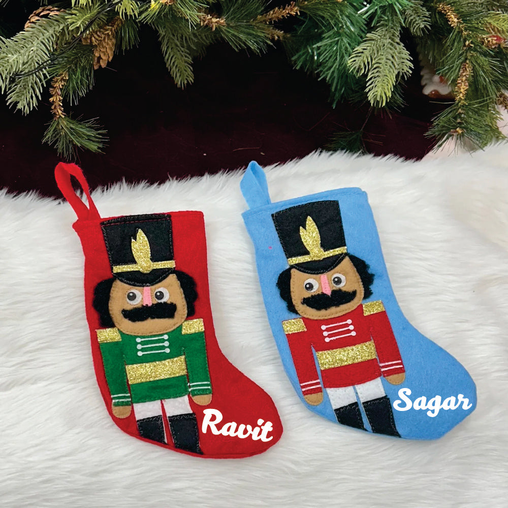 Babble Wrap 8" Nutcracker Mini Stocking (Set of 2)