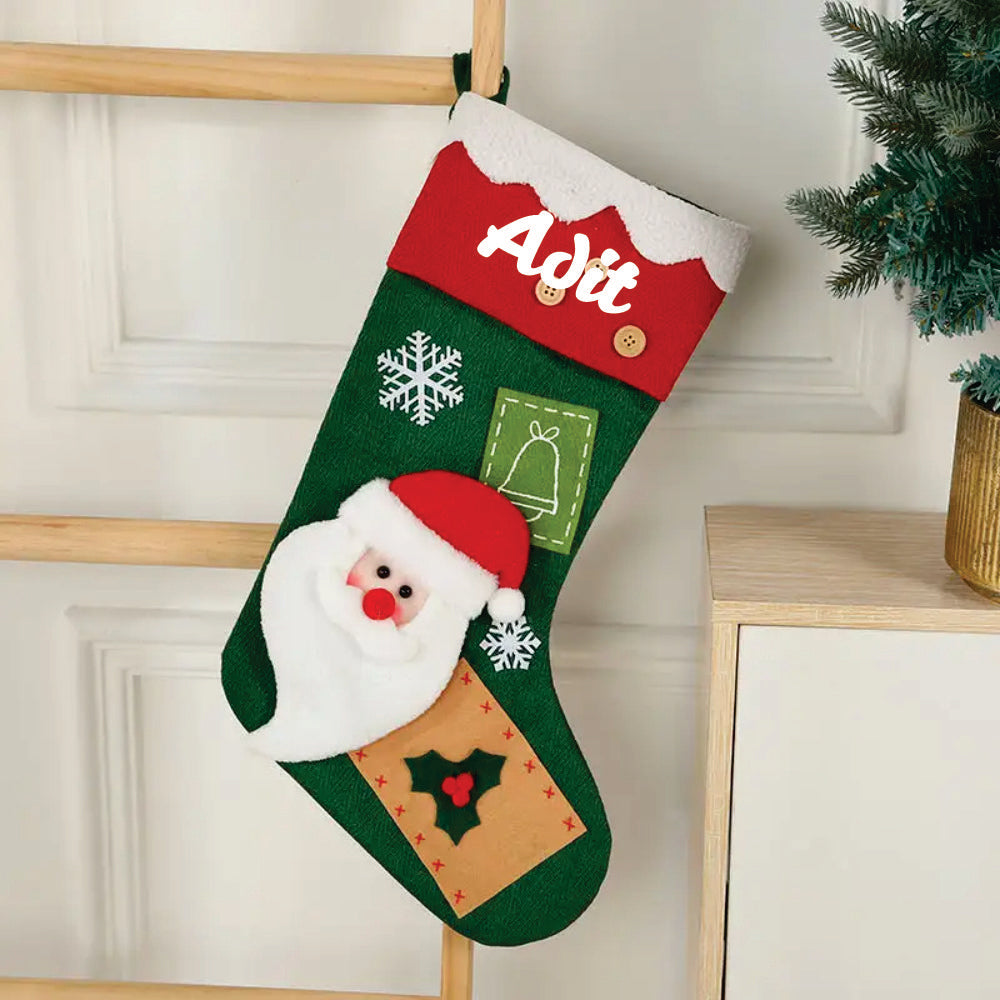 Babble Wrap Snowflake Serenade Stocking (Santa)