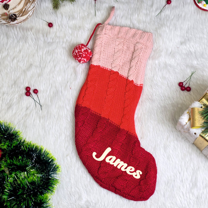Candy Stripe Knit Stocking