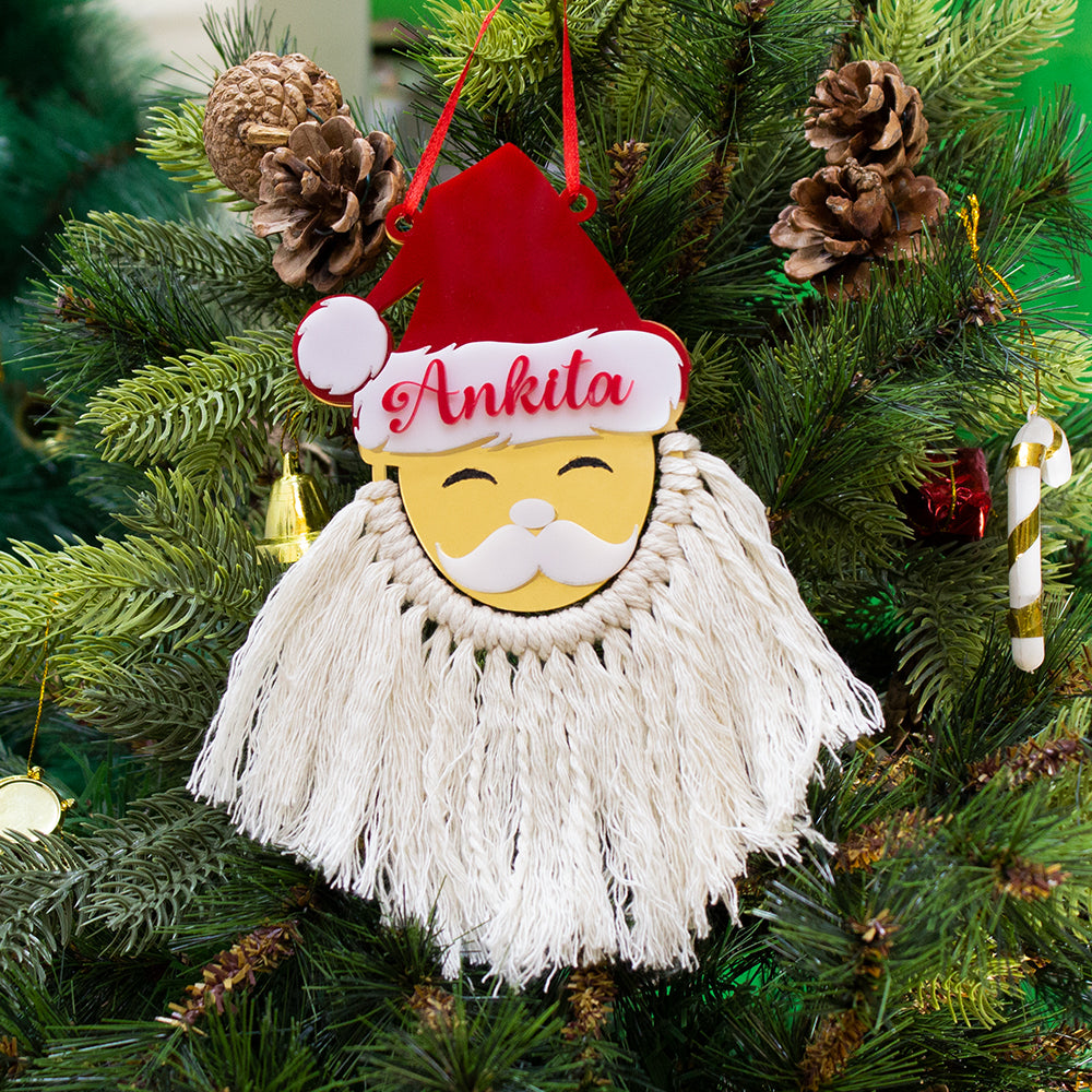 Babble Wrap Macrame Santa Ornament